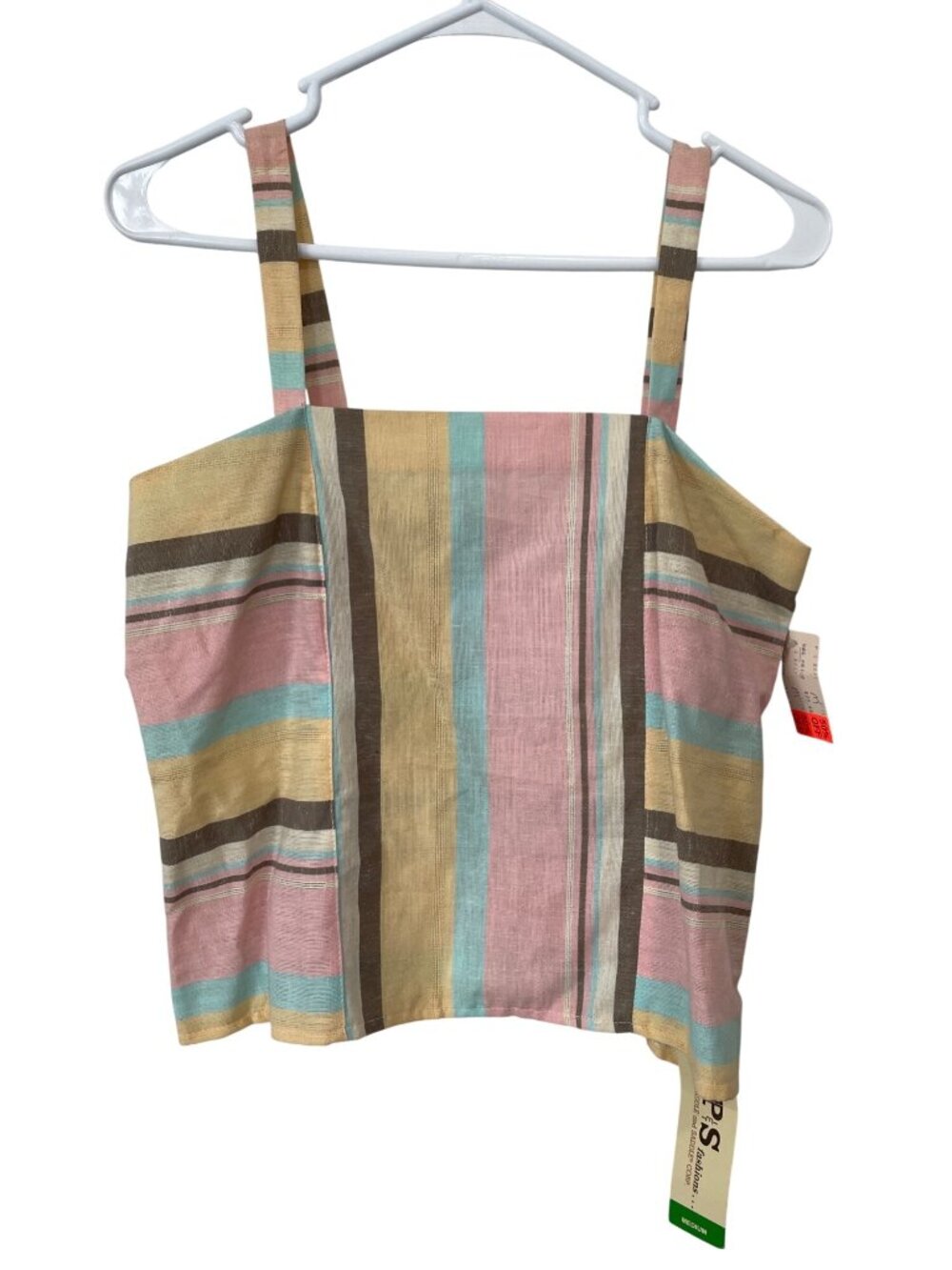 Vintage 80s Paddle and Saddle Tank Top Medium Striped Sleeveless Deadstock NEW